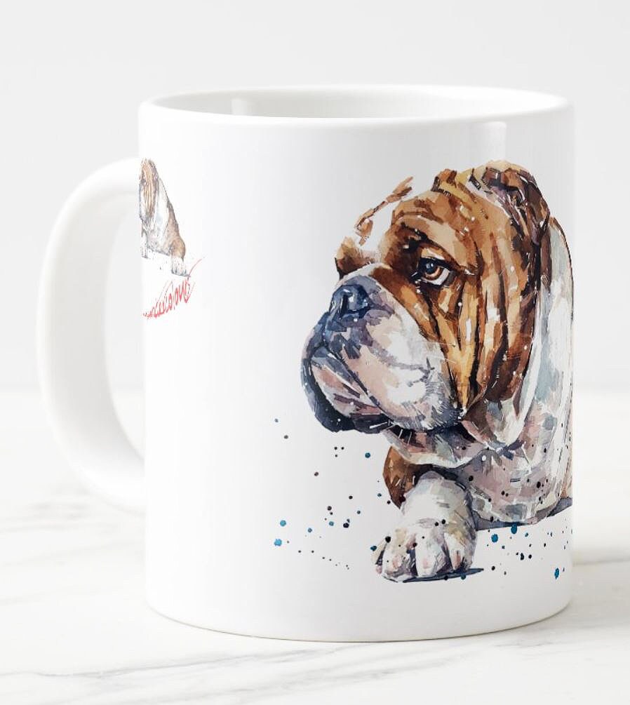 English Bulldog Ceramic Mug 15oz | Dog Lover Gift