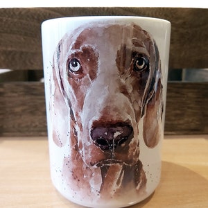 Large Weimaraner Ceramic Mug 15 oz-  Weimaraner Coffee Mug, Weimaraner mug gift ,Weimaraner Mug