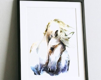 ホワイトホースのジクレーアートプリント – 限定版動物画 - Etsy 日本