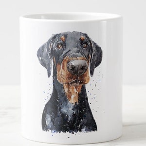 Large Doberman Pensive Ceramic Mug 15 oz-  Doberman Coffee Mug, Doberman mug gift ,Doberman, Doberman Mug
