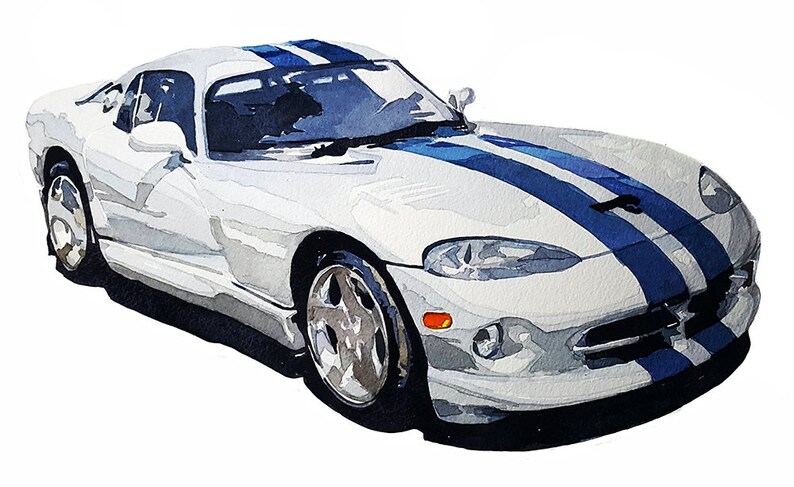 Print Watercolour Dodge Viper
