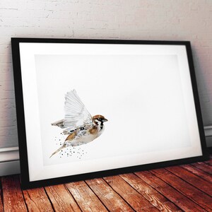 House Sparrow &quot; Print Watercolour,Sparrow bird art,House Sparrow print,House Sparrow Watercolor, House Sparrow watercolour Print