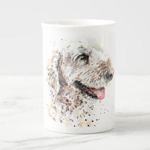 Labradoodle Mug | Fine Bone China Dog Lover Gift | Labradoodle Art Coffee Cup | Doodle Dog Latte Mug | Labradoodle Cup by Edswatercolours