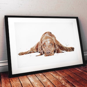 Vizsla sound awake." Print Watercolour.Vizsla art,Vizsla print,Vizsla Watercolour,Vizsla Wall Decor, Vizsla Wall Hanging,Dog Art Print.