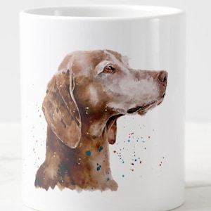 Large Vizsla Sugar Face Ceramic Mug 15 oz-  Vizsla Coffee Mug, Vizsla mug gift ,Vizsla Mug