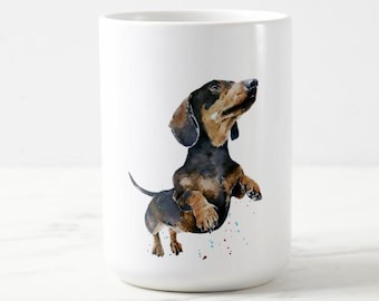 Dachshund Version II Ceramic Mug 15oz | Dog Lover Gift | Edswatercolours