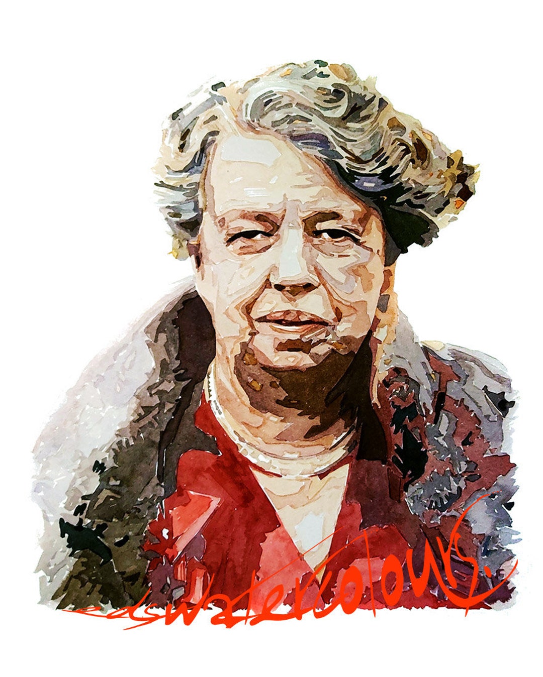 Eleanor Roosevelt in Colour " Print Watercolour.eleanor Roosevelt Art ...