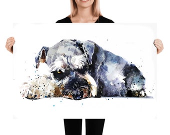 Schnauzer - &quot;I Spy&quot; Print Watercolour.Schnauzer art,Schnauzer painting,Schnauzer print,Schnauzer wall art,,Schnauzer watercolour