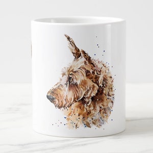Large Irish Terrier Pointed Ears Ceramic Mug 15 oz-  Irish Terrier Coffee Mug, Irish Terrier mug gift ,Irish Terrier, Irish Terrier Mug