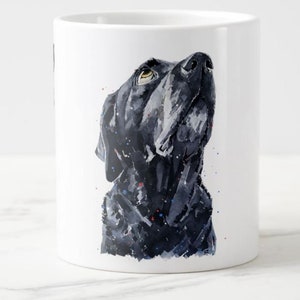 Schwarzer Labrador II Kaffeebecher, Labrador Geschenk, schwarzer Labrador Becher, schwarzer Labrador Fine Bone China