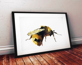 Bumble Bee II" Print Watercolour. Bumble Bee art, Bumble Bee print, Bumble Bee watercolor,Bumble Bee wall hanging