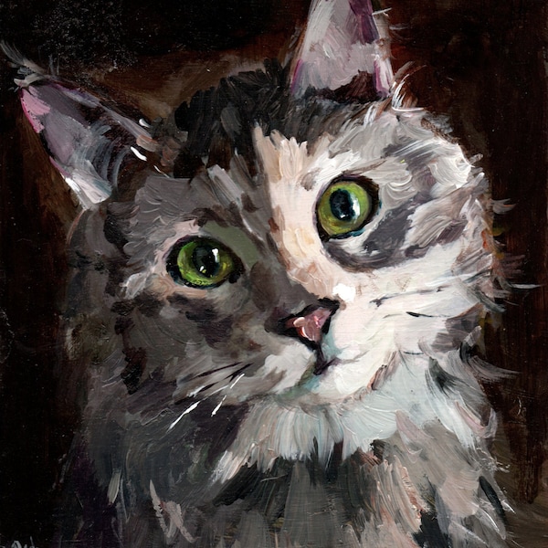 Custom Cat Portrait, Oil Painting, Cat Painting, Original Art, Kitten Cat Art, Custom Oil, 10x8 ,11x14 inch and more