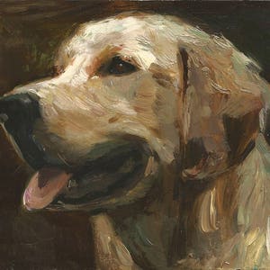 Portrait de chien personnalisé, portrait d'animal de compagnie, peinture à l'huile, peinture animalière, oeuvre d'art originale, 8 x 8, 8 x 10, 11 x 14 pouces et plus image 2