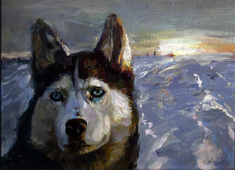 Portrait de chien personnalisé, portrait d'animal de compagnie, peinture à l'huile, peinture animalière, oeuvre d'art originale, 8 x 8, 8 x 10, 11 x 14 pouces et plus image 3