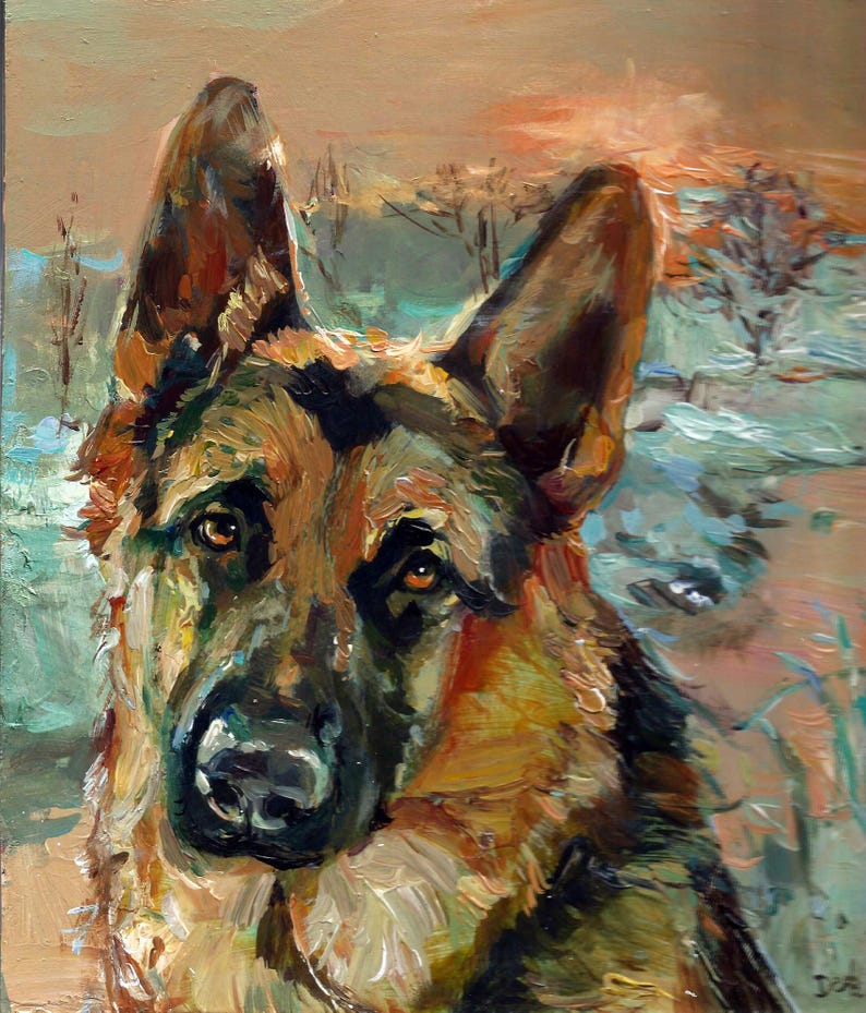 Portrait de chien personnalisé, portrait d'animal de compagnie, peinture à l'huile, peinture animalière, oeuvre d'art originale, 8 x 8, 8 x 10, 11 x 14 pouces et plus image 6