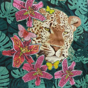 Tank top customized jungle - Mönsterås, orchids and leopard, and Jane of course!