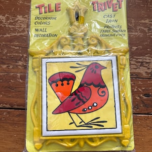 Vintage Cast Iron Tile and Trivet
