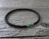 emerald bracelet, mens bracelet, gift for husband, men minimalist bracelet, birthstone bracelet, birthday gift