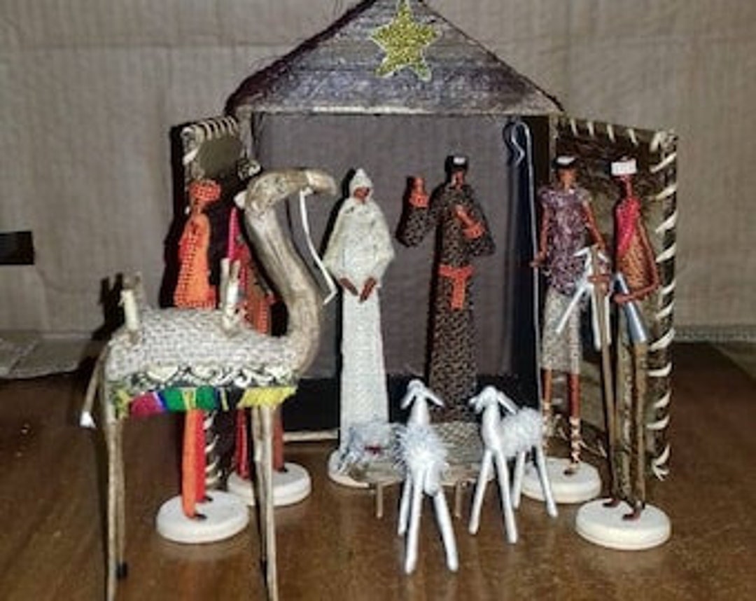 African Nativity Set, Christmas Gift, Christmas Decorations,gift for Her, Gift for Him, Kenyan