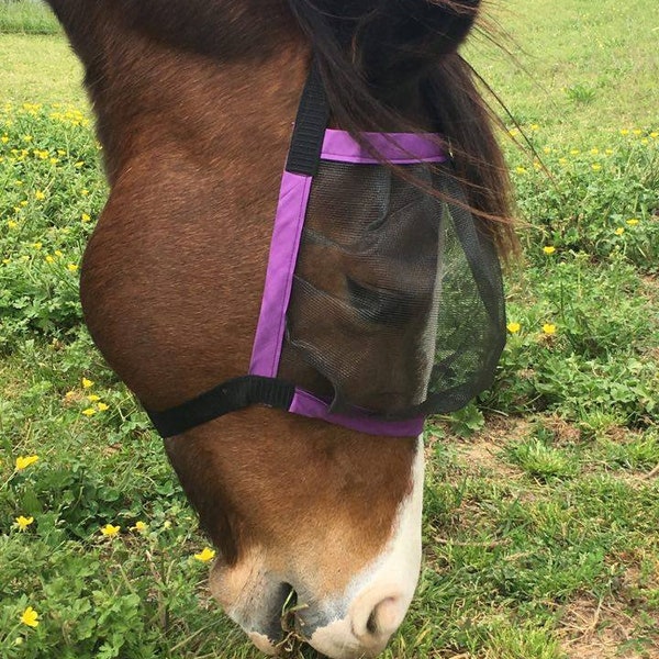 NEW! Janet's Fly Mask for horse donkey mule or mini lightweight see-thru breezy comfort against flies gnats mosquitoes + 15%UV