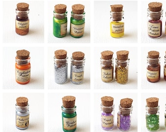 Printable dollhouse potion labels, book covers 1:12 scale DOWNLOAD, Harry Potter potions