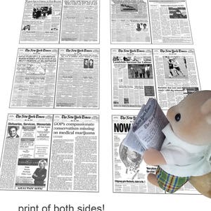 Miniature Printable Newspaper Print on both sides of the sheet Dollhouse Miniature 1/12 Scale Instant Download PDF image 6