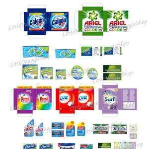 Laundry Room & Cleaning Supplies Packaging for Dollhouse and ...
