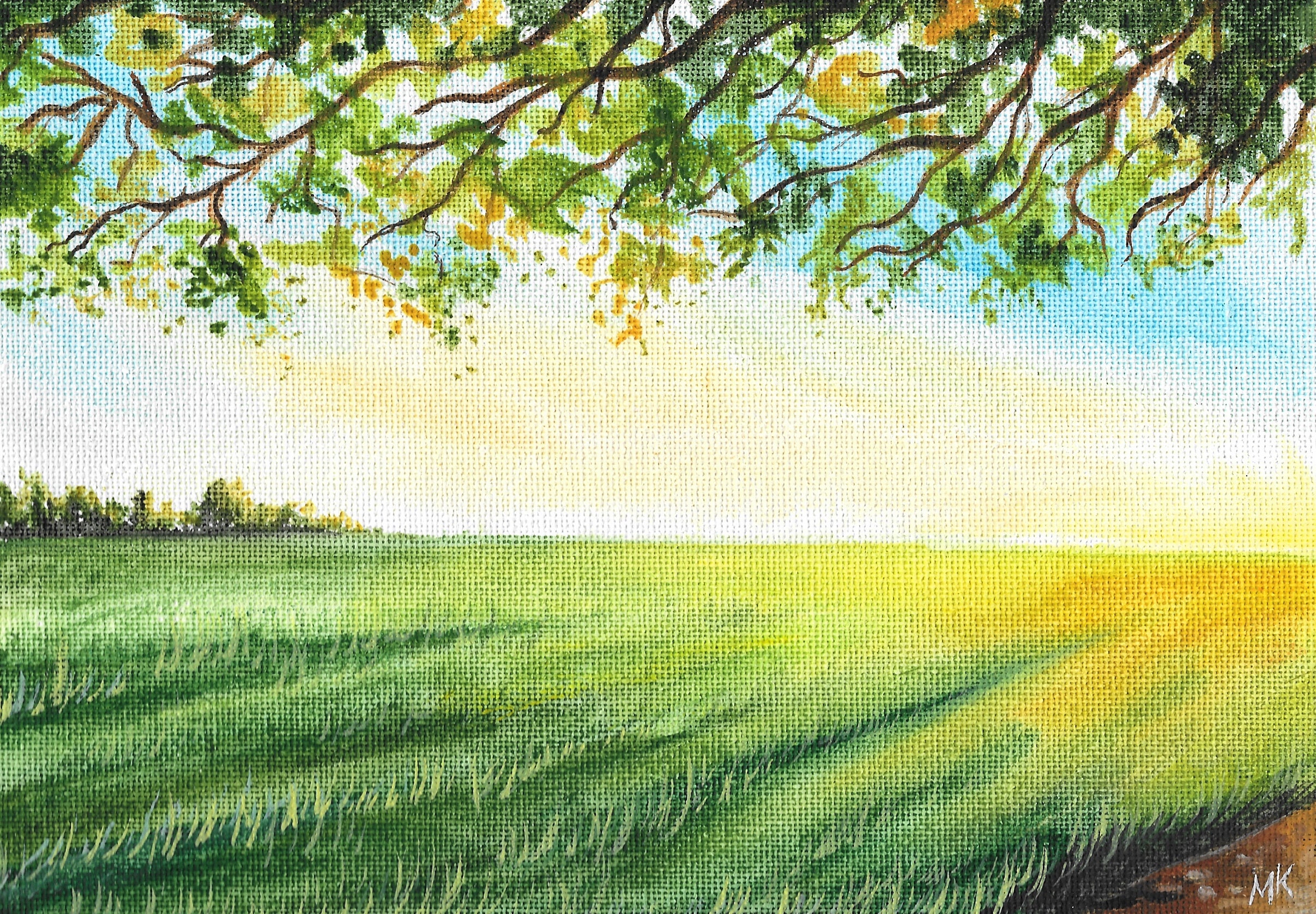 Summer Grass Fields Printable Watercolor Painting DOWNLOAD Etsy Australia