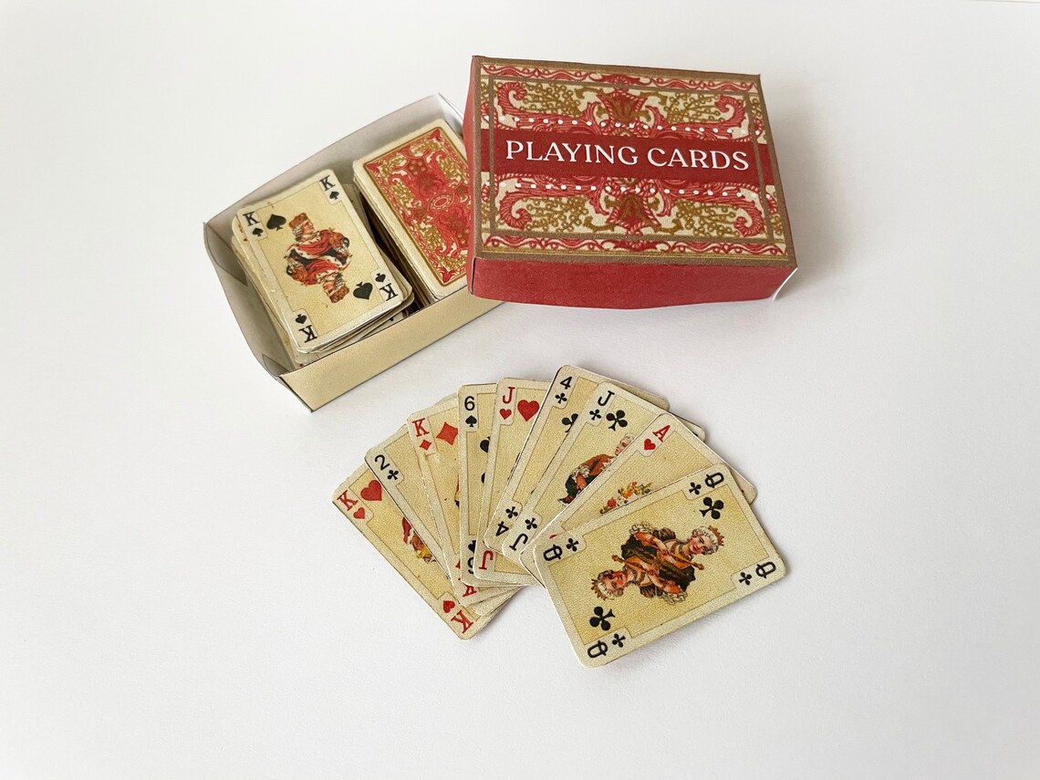 Printable Miniature Playing Cards Vintage Antique Etsy