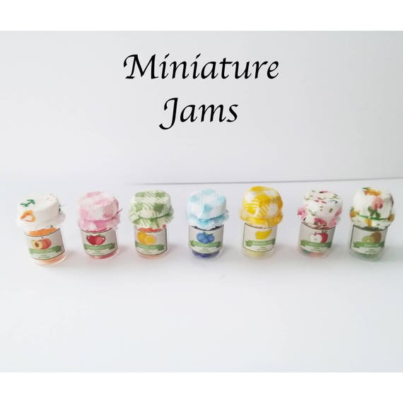 Dollhouse miniature JAM jars 112 scale strawberry Etsy