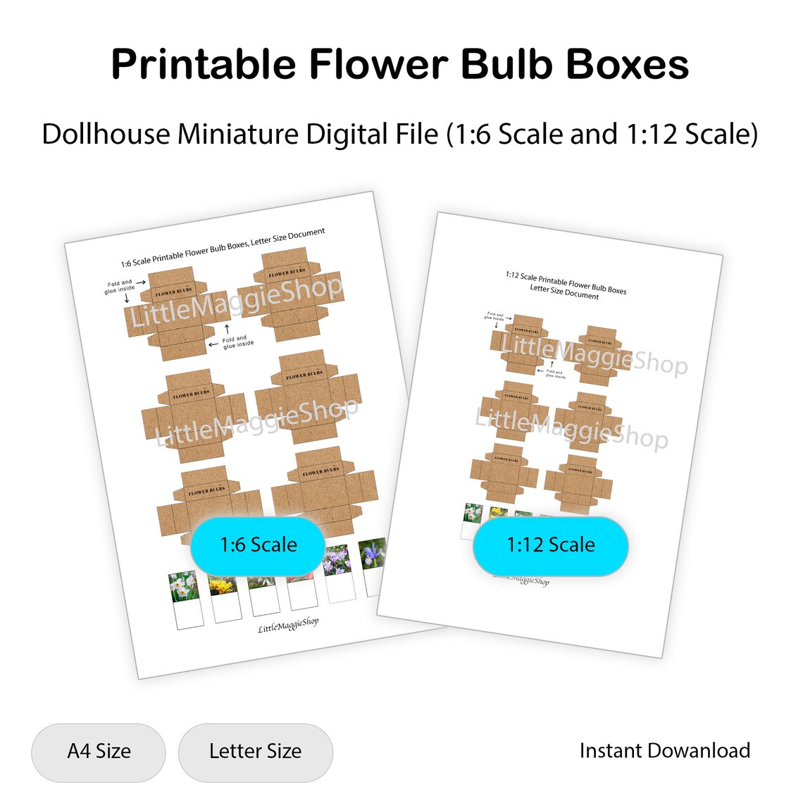 Miniature Printable Flower Bulb Boxes Dollhouse Garden Etsy