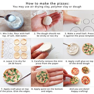 Printable Miniature Pizza Set Dollhouse Pizza Pizza Box Menu Pizzas ...