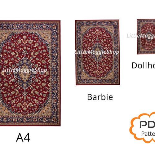 4 Dollhouse Carpets PRINTABLE DIGITAL DOWNLOAD. 1:12 Scale. - Etsy