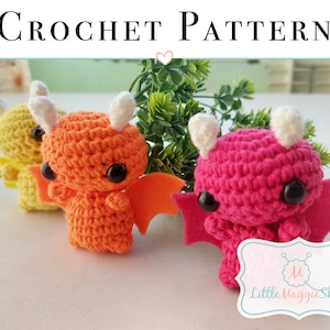 Baby Drache Häkelanleitung | Kleines Amigurumi | Gehäkelter Schlüsselanhänger | PDF | Sofort Download | Einfach häkeln | Kinder Geschenk | Mädchen oder Junge Geschenk |