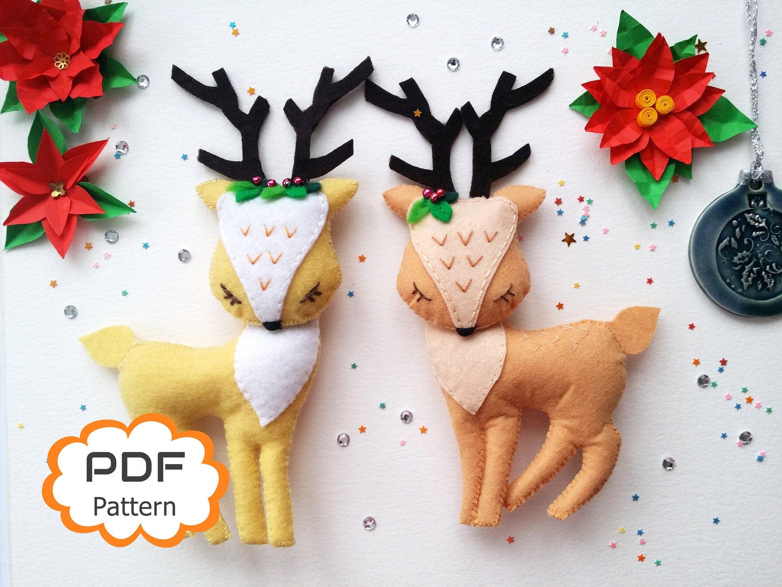 Felt Reindeer Pattern Felt Christmas Reindeer Christmas Etsy Felt Reindeer Pattern Felt Christmas Reindeer Christmas Etsy