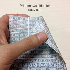 Printable Money for Dollhouse Miniatures 1:12 downloadable sheet PDF | A4 format image 2