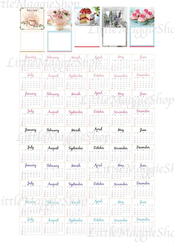 5 Printable 2022 Calendars Dollhouse Miniature Diy Item | Etsy Uk