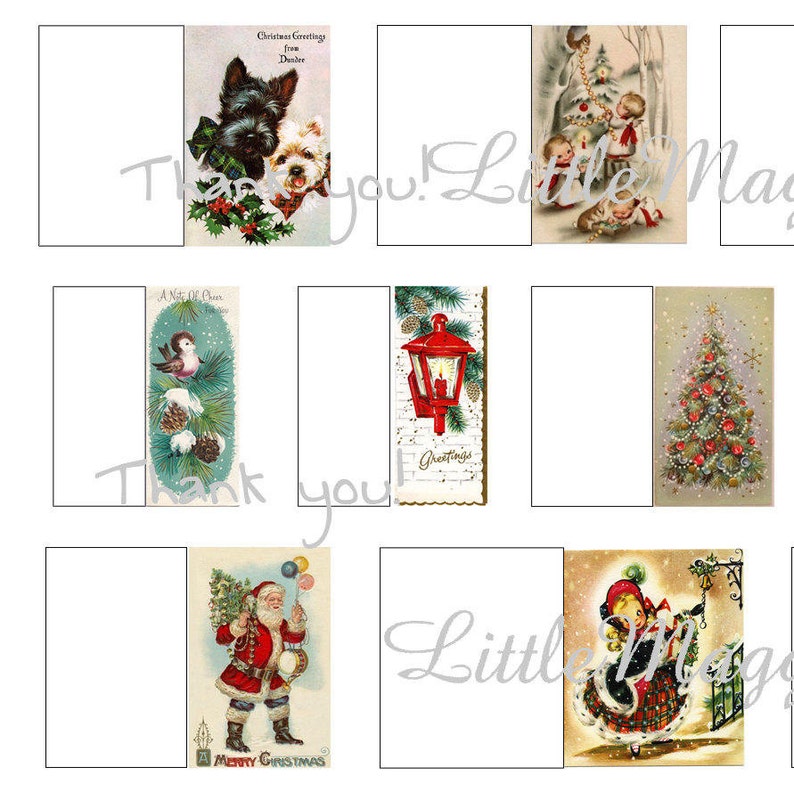 Printable Christmas dollhouse miniature greeting cards with | Etsy