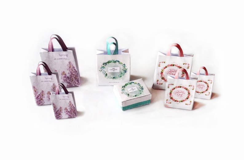 Miniature dollhouse bags and boxes set PRINTABLE download Etsy