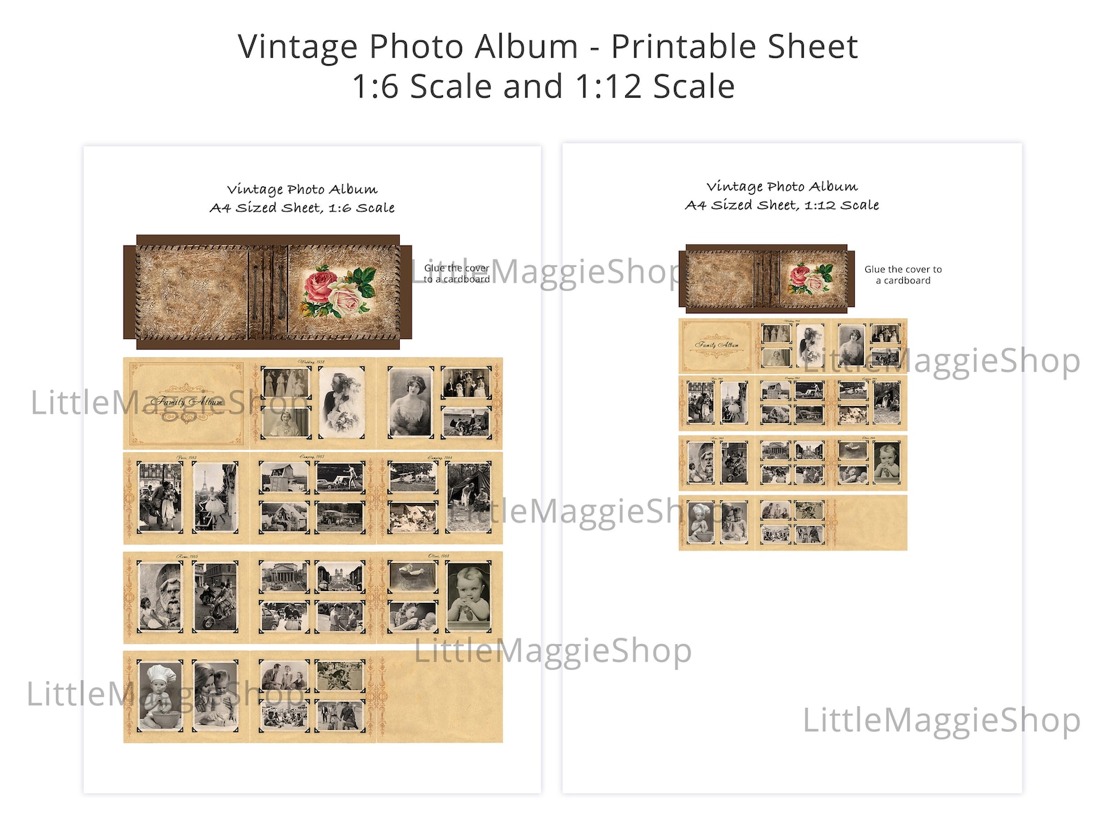 Miniature Printable Vintage Photo Album DIY Digital File | Etsy