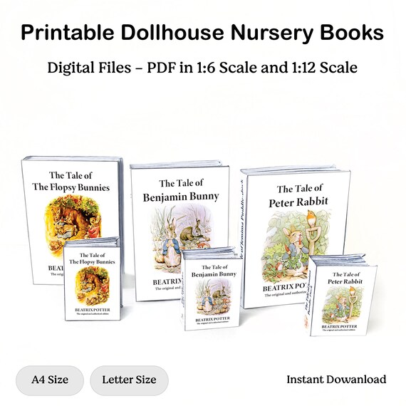 Printable Dollhouse Nursery Books Miniature Books Baby | Etsy