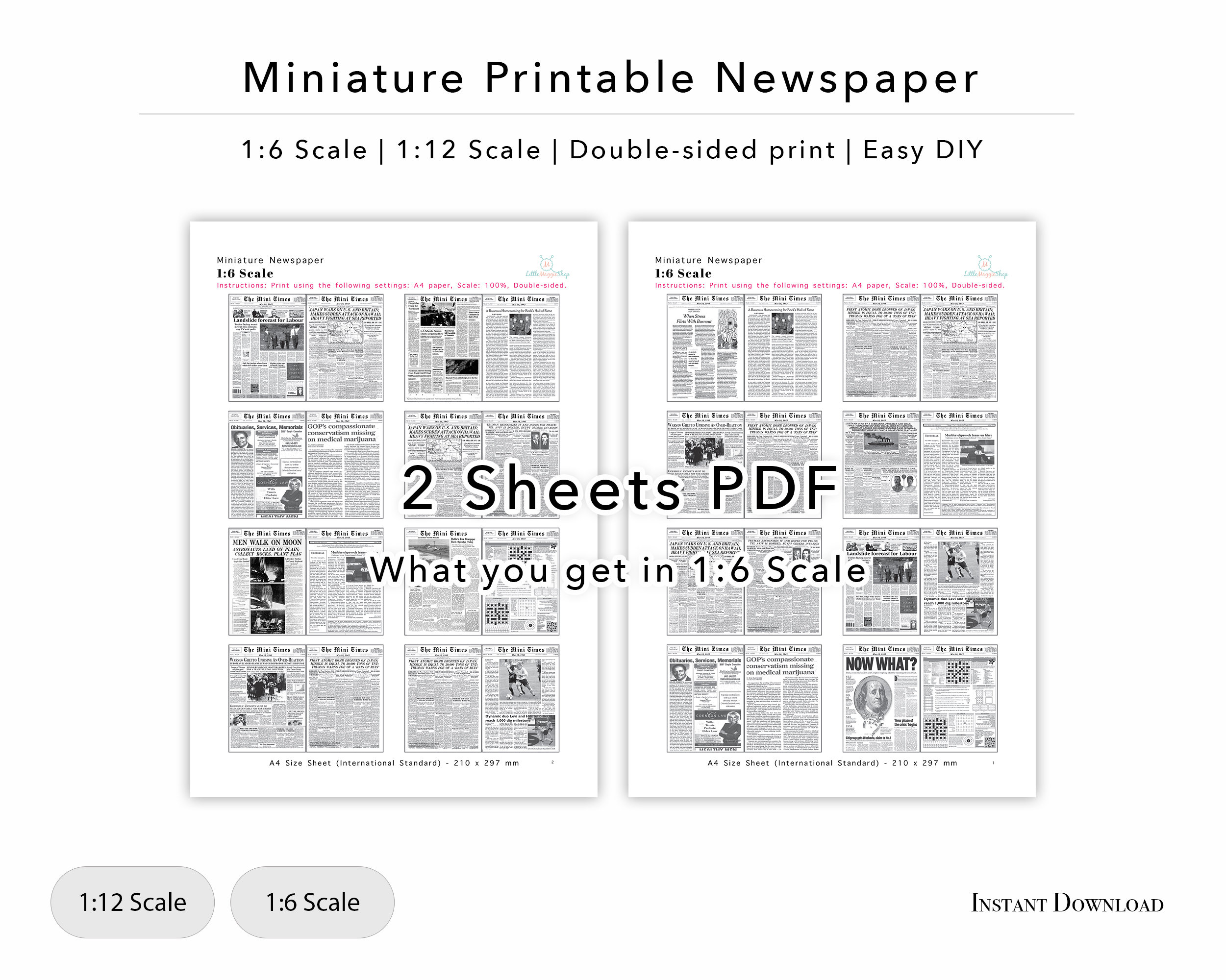 Mini Libro Stampabile Con Casa Delle Bambole, Kit Per Diario In Tela Blu, Libro In Miniatura, Materiale Effimero Per Diario In Tela Blu, Copertina Per Libro Con Casa Delle Bambole