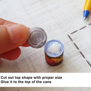 Miniature Printable Canned Food Labels Dollhouse Miniatures 1/6 Scale 1