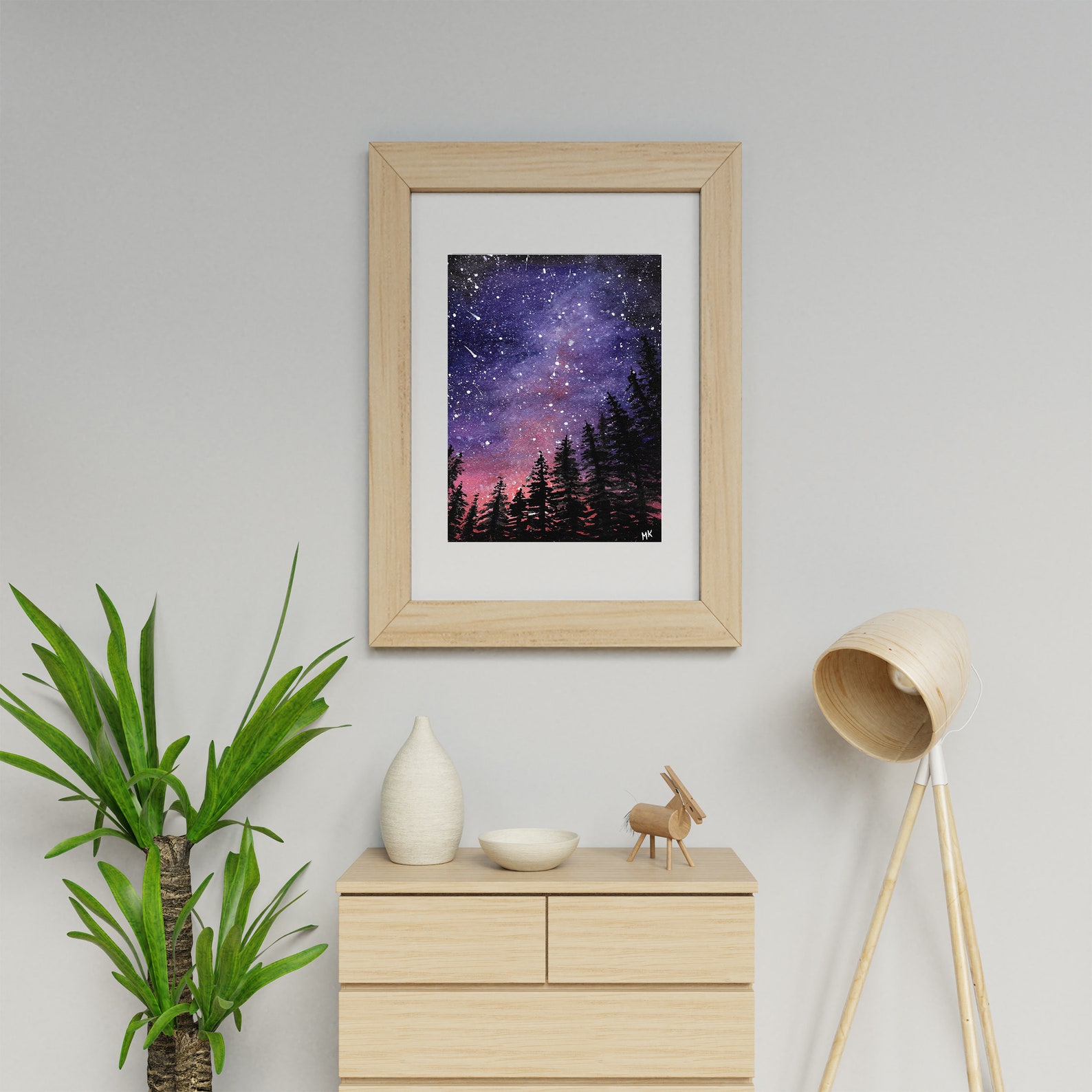 Starry Night the Milky Way Printable Watercolor Painting - Etsy