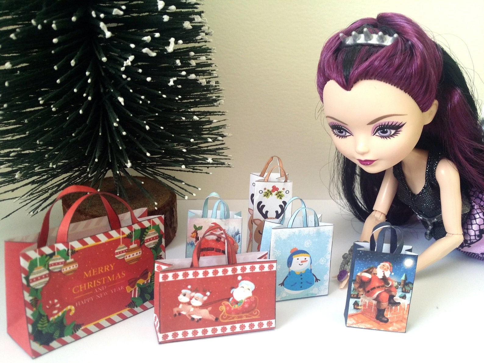 Printable Miniature Christmas Bags Dollhouse Miniatures - Etsy