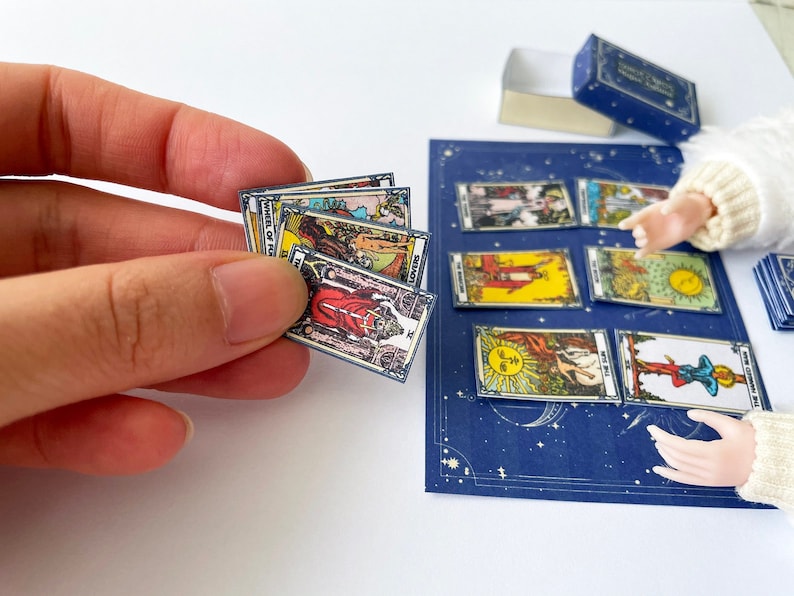 Printable Miniature Tarot Cards Deck Dollhouse Tarot Cards - Etsy