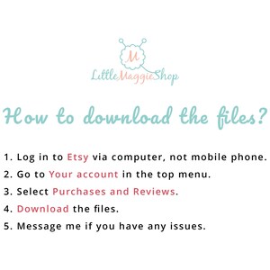 May include: White background with text in a handwritten style. The text reads "How to download the files?" followed by numbered instructions on how to download files from Etsy.