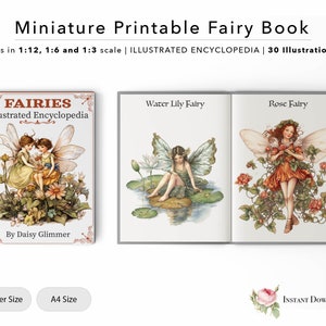 Fairy Enzyklopädie - Printable Miniature Book | Blumen | Puppenhaus Buch | 30 Illustrationen | Digitale Datei | PDF | 1/12 | 1/6 | 1/3 Maßstab