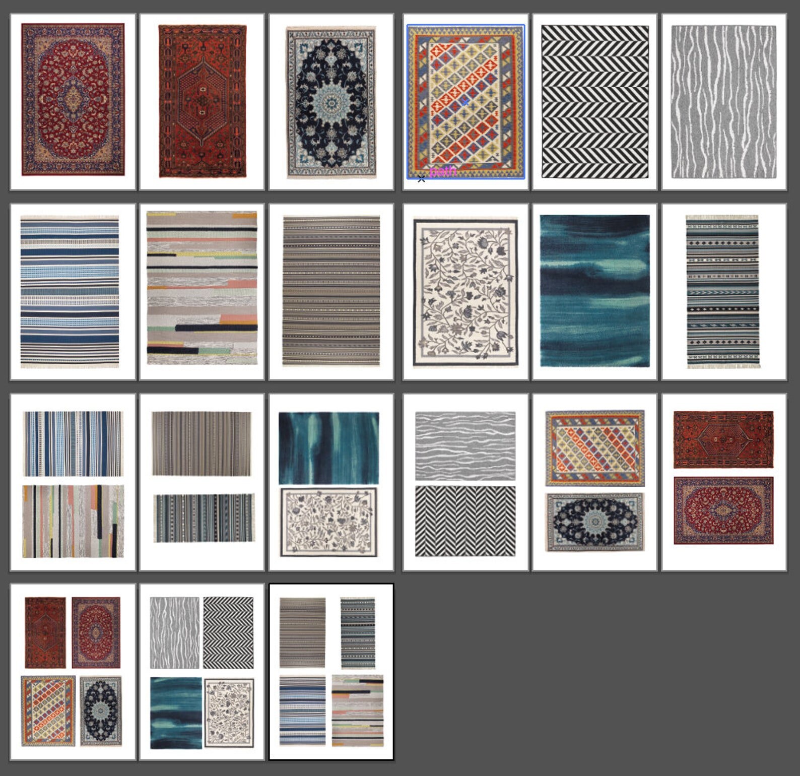 Pri Rugs Templete Dollhouse Carpet Printables | 1:6 and 1∶12 Scale, Miniature Rugs (PDF ...