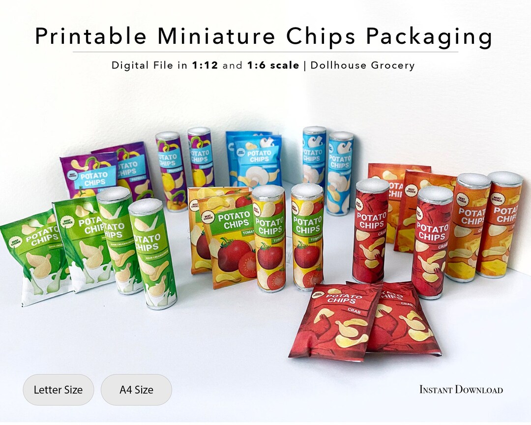 Printable Chips Packaging | Dollhouse Miniatures | 1/6 | 1/12 Scale ...
